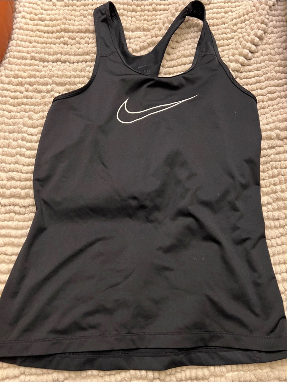 Nike Black Women's Racerback Tank with White Swoosh